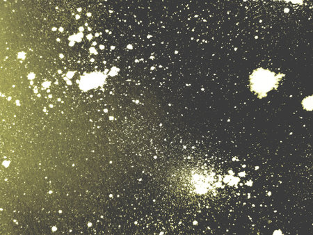 Chaotic Illustration. Cosmic Gold Wallpaper. Greyscale Painted Backdrop. Gold and Black Chaotic Illustration. Vintage Yellow Paint. Gold Decor. Magic Monochrome Element.の写真素材