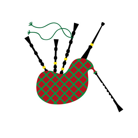 illustration of a bagpipe isolated on the white background.のイラスト素材