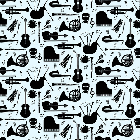 Musical instruments pattern iconsのイラスト素材