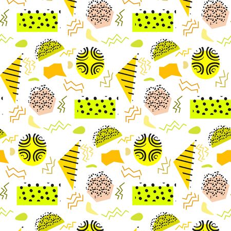 Colorful background with geometric figures, seamless pattern, abstract modern style.のイラスト素材