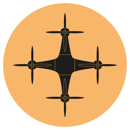 Drone black icon on isolated background. Quadrocopter. Flat design.のイラスト素材