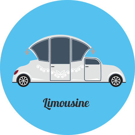 Limousine icon as a coach,  flat design. Vector illustration.のイラスト素材