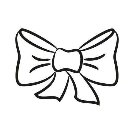 Cartoon bow icon on the white background for your design. Vector illustration.のイラスト素材