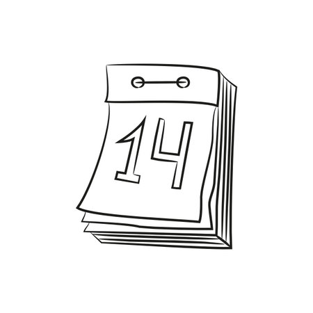 Tear-off calendar on the white background for your design. Vector illustration.のイラスト素材