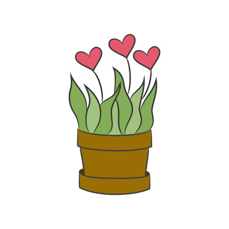 Cartoon flowers on the white background for your design. Vector illustration.のイラスト素材