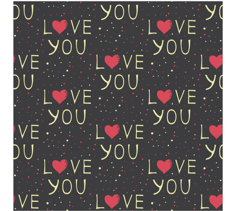 Seamless pattern with text "love you" on the black background for your design. Vector illustration.のイラスト素材