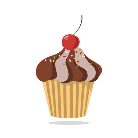 Cupcake icon on the white background for your design. Vector illustration.