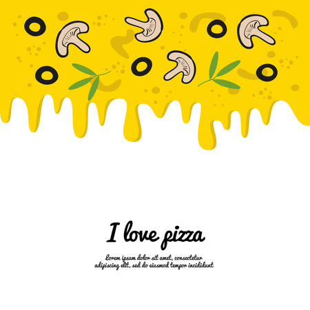 Dripping colorful pizza background. Vector illustration.のイラスト素材