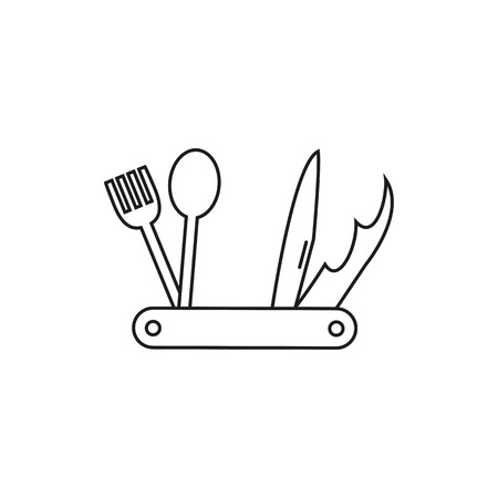 Jackknife icon on the white background. Vector illustration.のイラスト素材