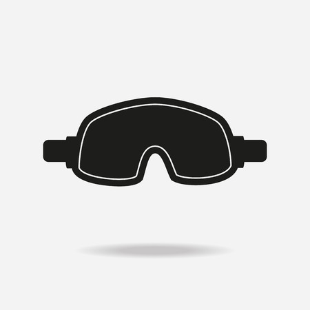 Goggles icon on white background. Winter sports equipment. Vector illustration.のイラスト素材
