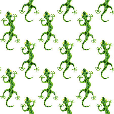 A seamless pattern with lizards on the white background.のイラスト素材