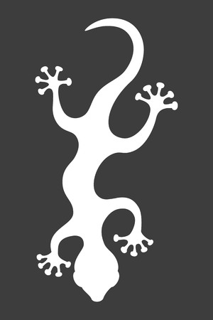 Lizard silhouette on the black background.のイラスト素材