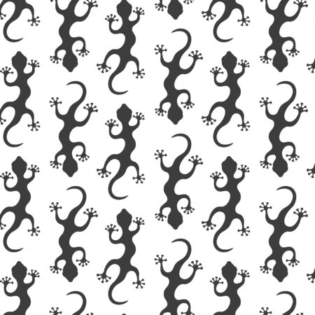 A seamless pattern with lizards on the white background.のイラスト素材