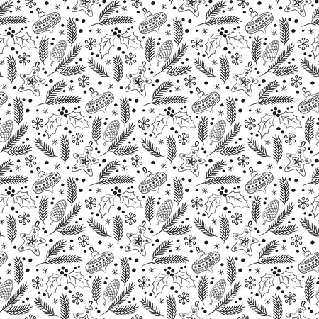 Christmas seamless pattern on the white background.のイラスト素材