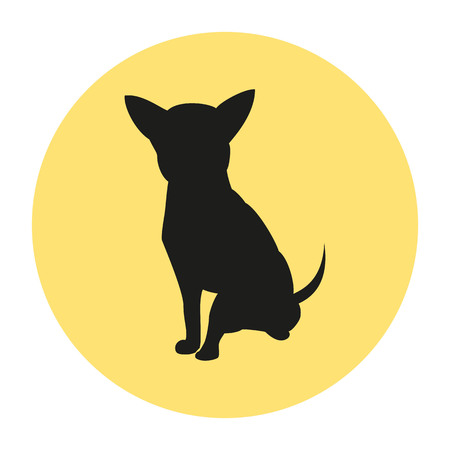 Black silhouette of the chihuahua. Vector illustration.のイラスト素材