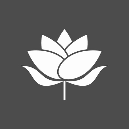 Lotus icon on the gray background. Vector illustration.のイラスト素材