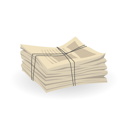 Pile of newspapers on white background. Vector Illustration.のイラスト素材