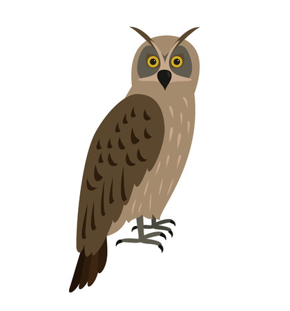 Eagle-owl bird icon on white background. Vector illustration.のイラスト素材