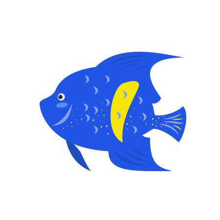 Tropical butterfly fish on white background. Vector illustration.のイラスト素材