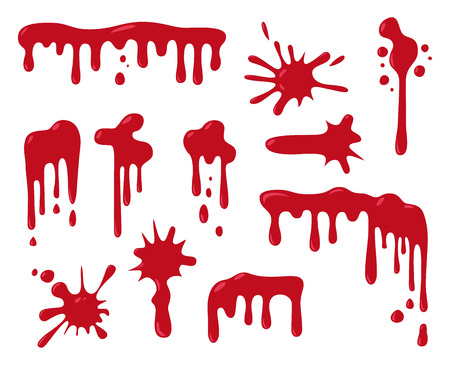 Set of blood drips for halloween design. Vector illustration.のイラスト素材