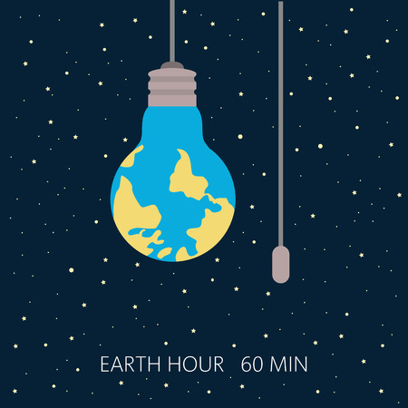 Earth hour, our planet, ecology concept. Vector illustration.のイラスト素材