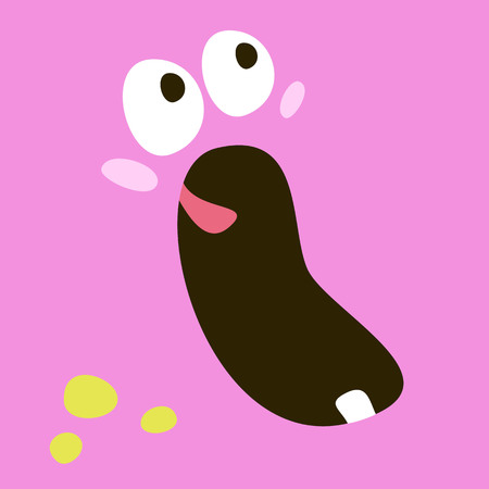 Background with cartoon monster faces. Vector illustration.のイラスト素材