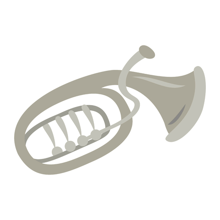 Classical baritone horn on the white background. Vector illustration.のイラスト素材
