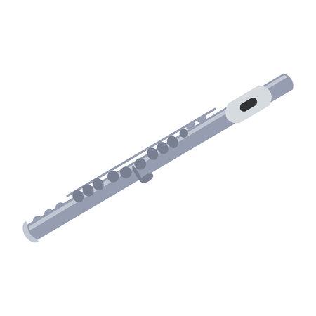Classical flute on the white background. Vector illustration.のイラスト素材