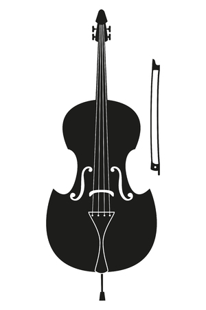 Ð¡ello icon on white background. Musical instrument icon. Vector illustration.のイラスト素材