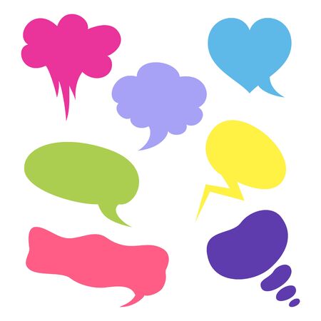 Cartoon set of speach bubbles. Vector illustration.のイラスト素材