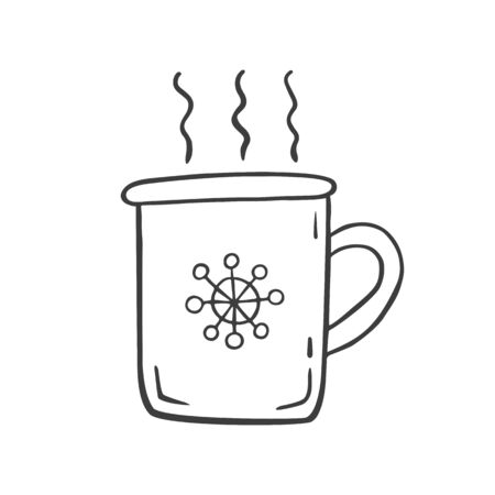 Christmas drink mug. New Year illustration. Vector illustration.のイラスト素材