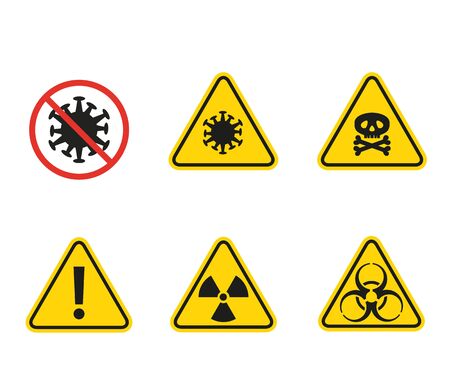 Set of different danger signs. Vector illustration.のイラスト素材