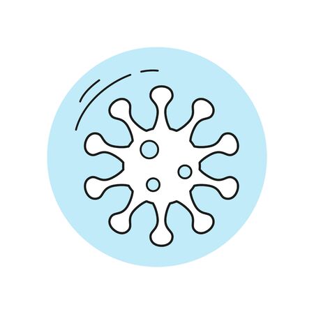 Coronavirus icon in flat design. Vector illustration.のイラスト素材