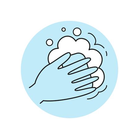Hand wash icon in flat design. Vector illustration.のイラスト素材