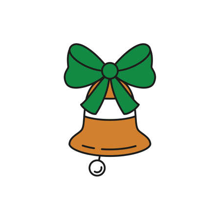Christmas bell icon on white background. New Year illustration.のイラスト素材