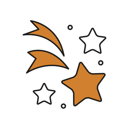Shooting star, comet icon on white background. Vector illustration.のイラスト素材