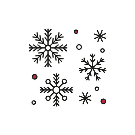 Snowflakes icon on white background. Vector illustration.