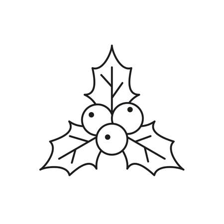 Holly berry icon on white background. Vector illustration.のイラスト素材