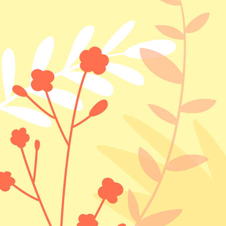 Abstract minimalistic modern floral background. Trendy graphic design for poster, card, print, cover, wallpaper, flyer, invitation, art print, placard and wall decor. Vector illustration.のイラスト素材