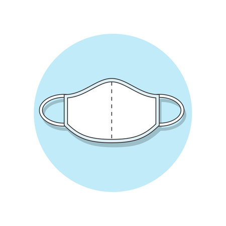 Safety breathing mask, breathing medical respiratory mask. Vector illustration.のイラスト素材