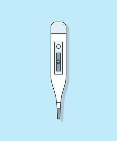 Flat thermometer icon, medical icon. Vector illustration.のイラスト素材