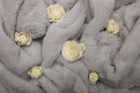 texture background fur fabric factory fluffy soft delicate gray surface faux fur coatの写真素材