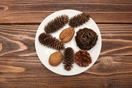 walnut open and closed close-up on white background texture wormの写真素材