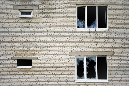 Burglary of a house or apartment, broken glass of a window, theft and robbery.