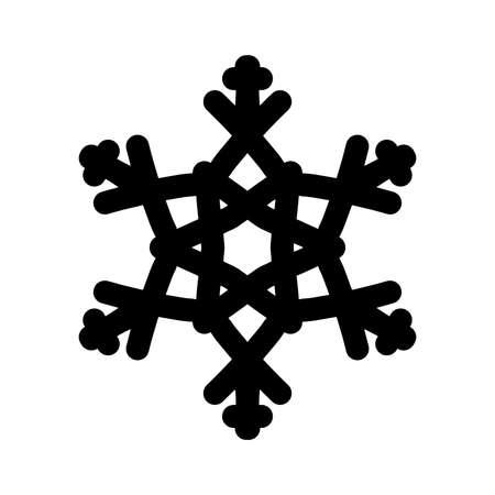 Simple snowflake icon, vector flat single black color isolated on white. Christmasのイラスト素材