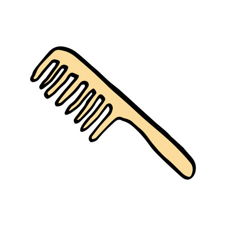Cartoon of wooden hair comb vector icon for web design isolated on white backgroundのイラスト素材