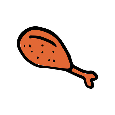 Vector illustration of fried chicken leg in cartoon styleのイラスト素材