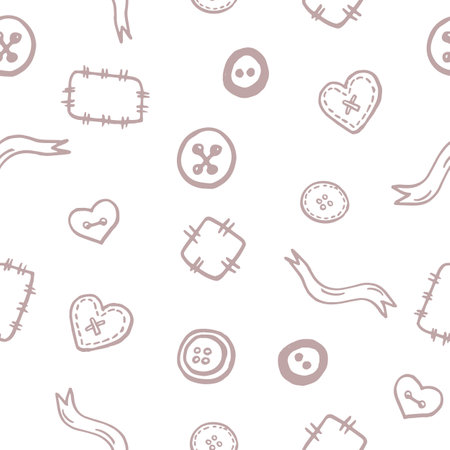 Vector seamless pattern of colored buttons of different shapesのイラスト素材