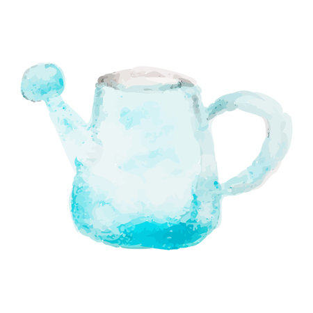 Watercolor hand drawing watering can isolated on white background. Gardening subject. For plants and flowers.のイラスト素材