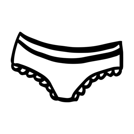 Simple hand drawn panties for women doodle styleのイラスト素材